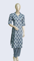 Cotton Blend V‑Neck Two‑Piece Set with Pockets.