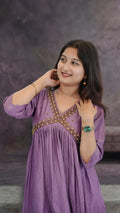 Soft satin with bead worked one‑piece for women.