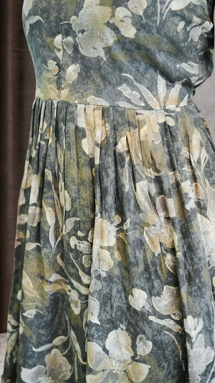 Women Cotton A‑Line Casual Dress with Floral Print & Button Front — Sleeveless/Attached Sleeve Option.